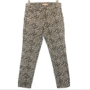 Ellen Tracy leopard ankle crop skinny jeans